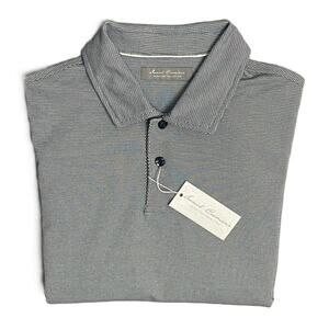 Daniel Cremieux Polo Shirt Men's Small Long Sleeve Pima Cotton Navy Heather NEW